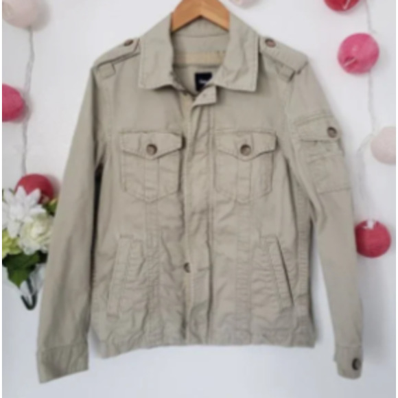 GAP 100% cotton khaki utility jacket XS - Picture 1 of 6